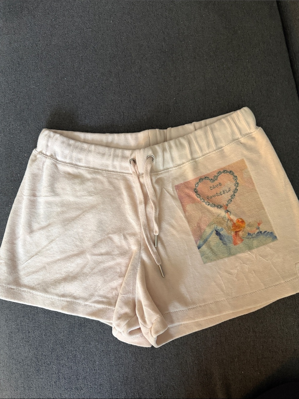 Boys Lie Light Pink Graphic Drawstring Athletic Shorts